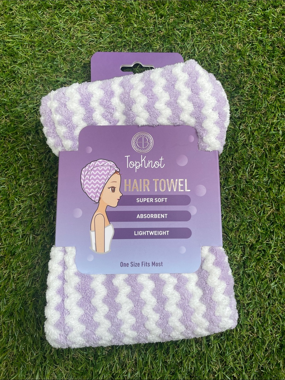 Purple & White Zigzag Hair Towel